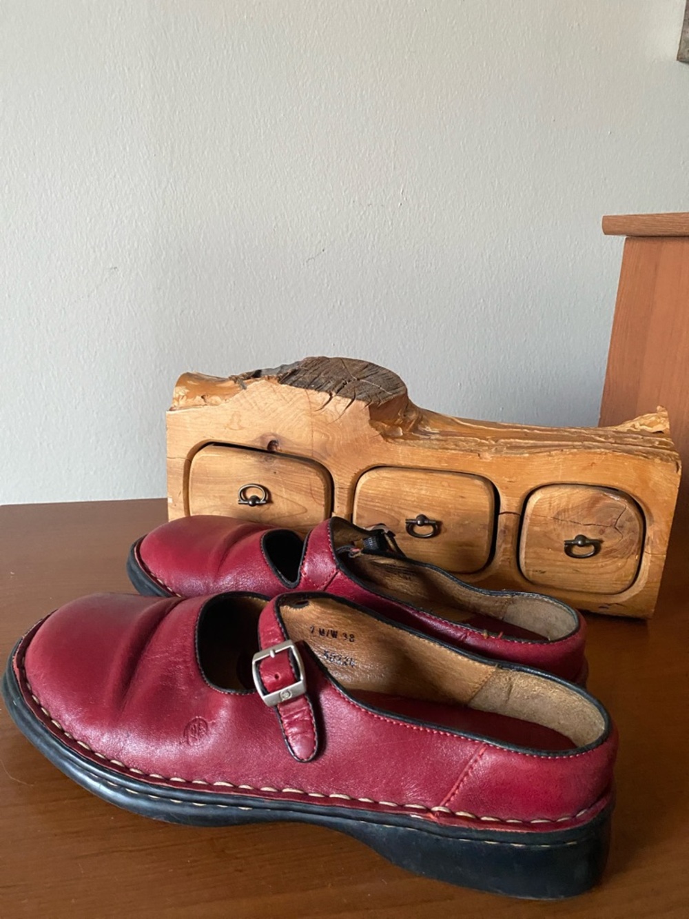 Born Red Leather Mary Jane Clogs - Picture 2 of 7